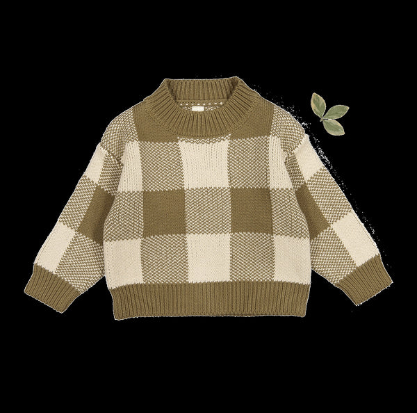 the-gingham-knit-sweater-golden Lovely Littles - Sophia's StyleKnit Sweater-1